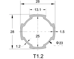 Aluminiumlegierungsrohr 28mm Aluminiumprofil Rundrohr für Regalsystem