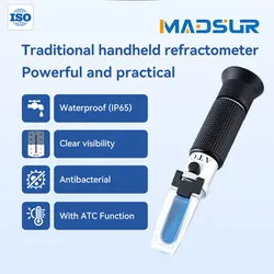 เครื่องวัดความหวานแบบพกพา IP65 กันน้ำ ระบบปรับอุณหภูมิอัตโนมัติ
