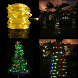 100 LED Solar Seil Röhren Lichter