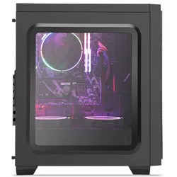 Transparente Glas-Seitenplatte RGB-Licht Matx Computergehäuse