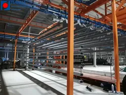 Hệ thống phun bột tự động với hệ thống băng tải tự do và có động cơ