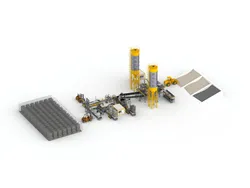 Fortgeschrittene Blockproduktionsmaschine Automatische Blockproduktionslinie mit integriertem Stacker