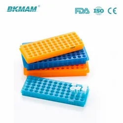 ตัวยึดหลอดทดลองพลาสติกชนิดไม่ใช้แล้วทิ้ง PCR ชุดทดสอบแร็คหลอดทดลองที่แตกต่างกัน สีของตะแกรงท่อสองด้าน