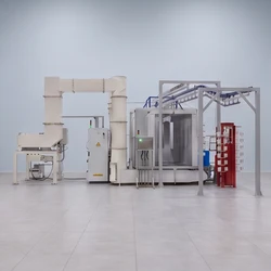 Dây chuyền sơn tĩnh điện hoàn chỉnh sản xuất tại Trung Quốc với buồng phun và hệ thống thu hồi bột dành cho phụ kiện ô tô