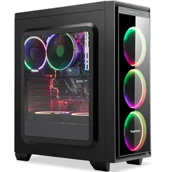 Transparente Glas-Seitenplatte RGB-Licht Matx Computergehäuse