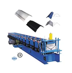 Doppelstegkaltdachplatten-Dachrinnenkappenfliesenherstellung Metallrinnenkappenherstellungsmaschine Stahlverzinkter Kanaloberkantenfliesen-Rollformmaschine