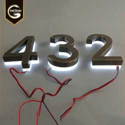Iluminação de Fundo de Fábrica 3D Letra e Número de Canal LED para Construção de Fachadas Dimensional de Lojas