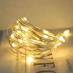 LED-Tastenlicht, Kupferdraht-Lichtschlauch, USB-Batteriekasten, dekorative kleine Lichterkette, kleine bunte Lichter