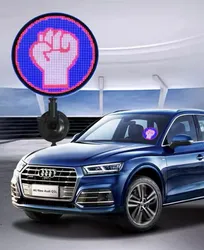 Tanda Ekspresi LED Mobil Layar Iklan Jendela Belakang Mobil Layar Bulat Bar Tanda LED Pegangan Tangan