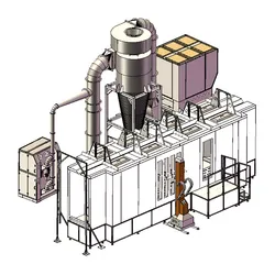 Automatische Pulverbeschichtungsanlage mit Zyklonkabine, Pulverbeschichtungsofen, automatisches Pulverbeschichtungssystem