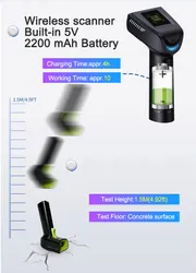 W33 휴대용 바코드 스캐너 1d 2D USB COM 무선 유선 QR 코드 리더기와 베이스, 호환 가능한 재고 데이터 캡처용