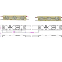 Modulo 12V 3 LED ad Alta Potenza 0.72W Esterno 2835 Modulo Segnale SMD 5730 Scatola di Luce Iniezione Moduli LED