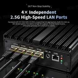 มินิไฟร์วอลล์ เราเตอร์เครือข่าย 4xintel I226 อีเทอร์เน็ต N6005 8GB RAM 128GB SSD เราเตอร์ซอฟต์แวร์แบบไม่มีพัดลม มินิพีซีเซิร์ฟเวอร์