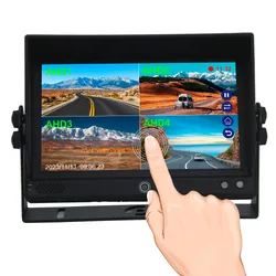 DC12-24V 7 Layar Sentuh Inci Ahd Monitor Belakang Mobil dengan 4 Input Kamera