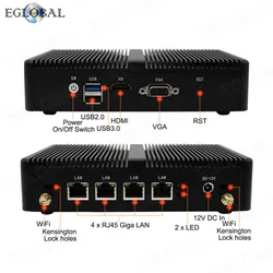 Roteador Mini Sem Ventoinha Mais Barato J1900 4G DDR3 64G SSD Pfsense Win10 Computador Desktop PRO