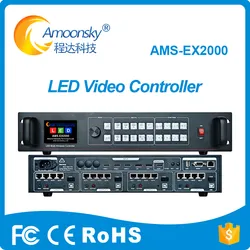 Controlador de vídeo LED 4K Multi-Window AMS-Ex2000 Envio LED integrado Suporte de cartão rotação de imagem e função de espelho