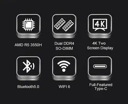 คอมพิวเตอร์ตั้งโต๊ะขนาดเล็กที่มีราคาไม่แพงพร้อมกับโปรเซสเซอร์ AMD R5-3550h