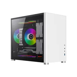 Computergehäuse-Moduldesign mit dualem Glaswürfel und vertikalem Luftstrom