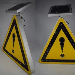 Sinal Triangular de Segurança de Tráfego Solar LED