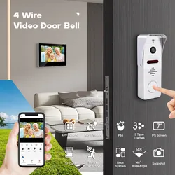 Slimme Villa 4 Draadloze Video Intercom met Touchscreen voor 2 Knop Toegangsysteem