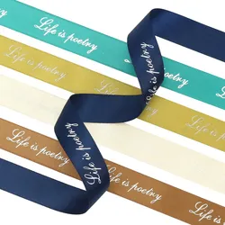 Benutzerdefinierte Logo Siebdruck Geschenkbänder Personalisierte Bänder Markenname Polyesterband