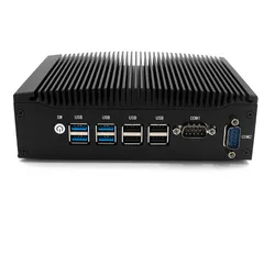 พีซีสำนักงานแบบไม่มีพัดลมราคาถูก RJ45 คอมพิวเตอร์การศึกษา มินิพีซีเดสก์ท็อป RS232