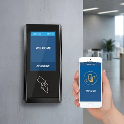 โลโก้ที่ปรับแต่ง 1356MHz โมดูล NFC โทรศัพท์หน้าจอสัมผัส แป้นพิมพ์กันน้ำ เครื่องอ่านบัตรสมาร์ท Tcpip ระบบควบคุมการเข้าถึง