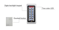 Controllo Accessi Tastiera Metallica IP65 Impermeabile per Esterni Controllore RFID Accesso Wiegand 26 Codice PIN Standalone Controllo Accessi per Sistema di Sicurezza Controllo Accessi
