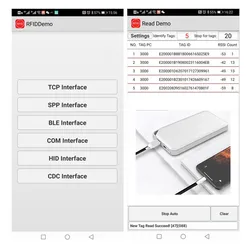 Lettore Bluetooth portatile UHF a mano passivo per etichette RFID