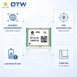 Wt-62-Rk Módulo Multi Gnss Rtk Precisão Centimétrica Receptor GPS de Dupla Frequência
