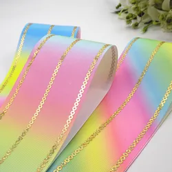 Polyesterseide leichter Farbverlauf Regenbogen Grosgrainband DIY Bastelband Verpackungsband