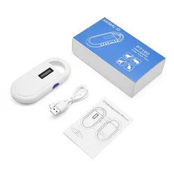 Instrumento portátil de leitura de etiqueta de orelha com chip RFID para animais