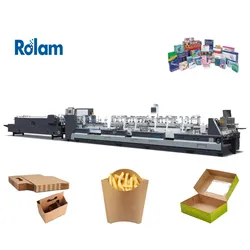 Máquina de Fazer Caixas de Papelão Máquina de Dobragem Colagem Máquina Dobradora Coladora