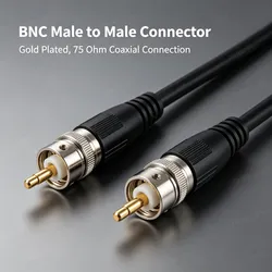 Cabo Coaxial Crimp BNC Masculino Masculino de Grau Industrial 75ohm Multi Modelo Rg59 RG6 Rg11 Rg57 Rg58 Rg7 com Carretel de Cabo