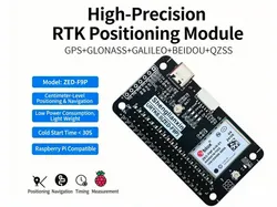 Placa de expansão GNSS ao nível do centímetro Raspberry Pi Zed-F9p, módulo GPS diferencial RTK de frequência múltipla