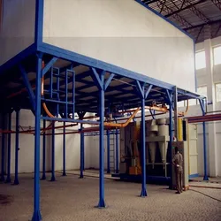 Automatische kompakte Pulverbeschichtungsanlage für kleine Fabriken