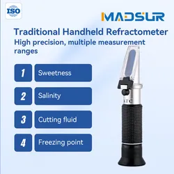 เครื่องวัดความหวานแบบพกพา IP65 กันน้ำ ระบบปรับอุณหภูมิอัตโนมัติ