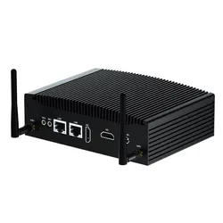 Ordinateur tout-en-un industriel Hystou pour le contrôle d'opérations d'automatisation, ordinateur embarqué robuste sans ventilateur DDR4 bureau à double LAN USB2.0 USB3.0 mini PC
