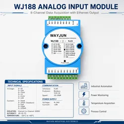 4-20mA e 0-10V Módulo de Aquisição de Dados Modbus TCP Módulo de Aquisição de Dados Robusto