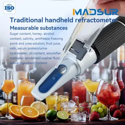 เครื่องวัดความหวานแบบพกพา IP65 กันน้ำ ระบบปรับอุณหภูมิอัตโนมัติ