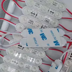 3LED โมดูล 1.2W 12V โมดูลไฟ DC LED 6000K 20PCS/Chain สำหรับป้ายโฆษณา กล่องไฟ ตัวอักษร ตกแต่งร้าน
