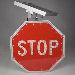 Segnale di stop stradale ottagonale a LED solare