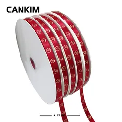Rote hochwertige Satinband Geschenkverpackungsbänder individuelles Band mit Logo