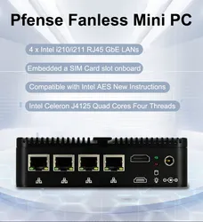 Leistungsstarker Mini-Router lüfterloser Computer mit 8g RAM und 512g SSD Desktop-PC