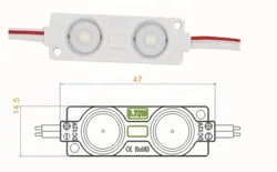 Hochhellige LED-Modul DC12V 0.72W LED-Streifenlicht IP65 wasserdicht 2LEDs SMD2835 LED-Modul für Werbeleuchten in Lichtkästen und Schilder