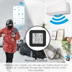 Sensor de Temperatura e Umidade WiFi IR SLS com Display LED e Controle Remoto