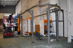 Linha de Pintura a Pó Automática com Cabine de Ciclone PP para Mudança de Cores Múltiplas