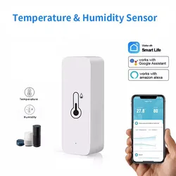 Sensore di temperatura e umidità wireless Zigbee Tuya con controllo remoto tramite app, compatibile con Smartlife