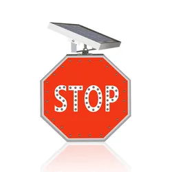 Segnale di stop stradale ottagonale a LED solare