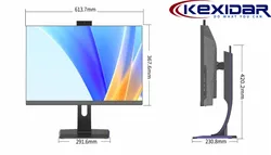27-Inch คอมพิวเตอร์เดสก์ท็อปที่มีการ์ดจอ Rtx 4060 การศึกษา ฐานหมุนได้ที่ยกได้ คอมพิวเตอร์แบบออลอินวัน